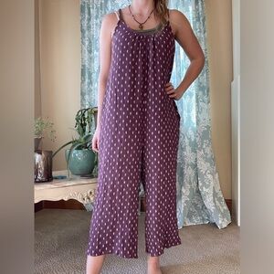 rayon burgundy boho hippie cropped wide leg oversized jumpsuit